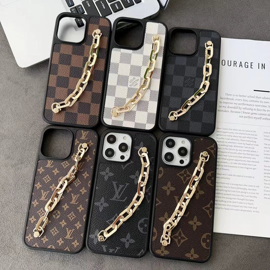 Fashionable Louis Vuitton with Chain Hand Grip iPhone Cases