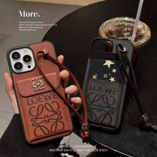Loewe Phone Case with Hand Grip and Wallet Card Holder