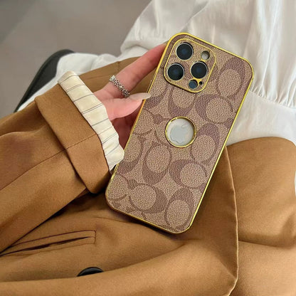 Coach iPhone Case with Gold Lining