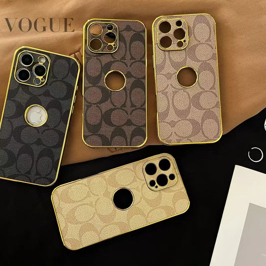 Coach iPhone Case with Gold Lining