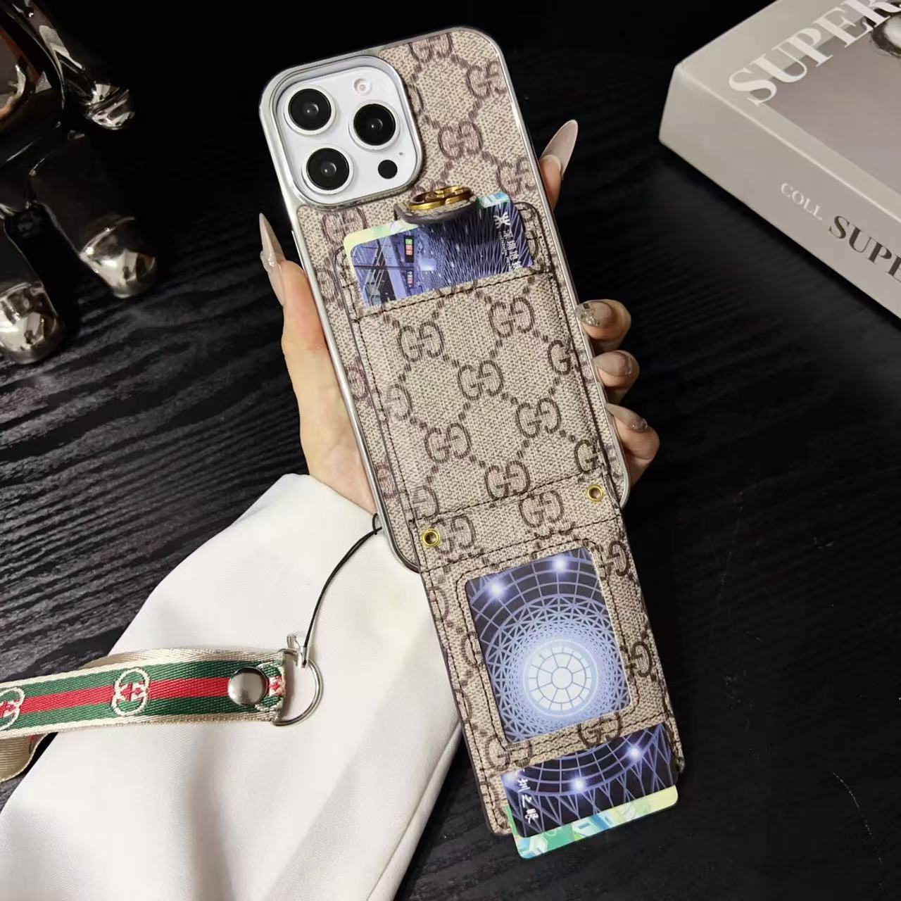 Fashionable Gucci with Wallet Card Holder iPhone Cases