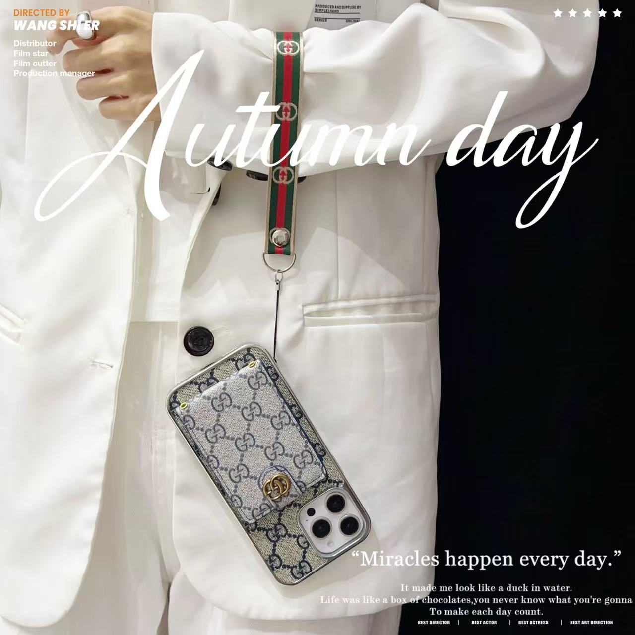 Fashionable Gucci with Wallet Card Holder iPhone Cases