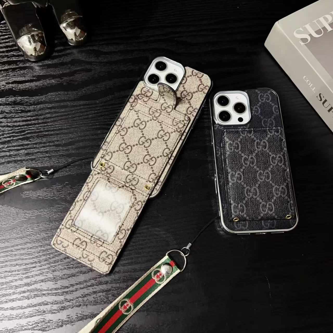 Fashionable Gucci with Wallet Card Holder iPhone Cases