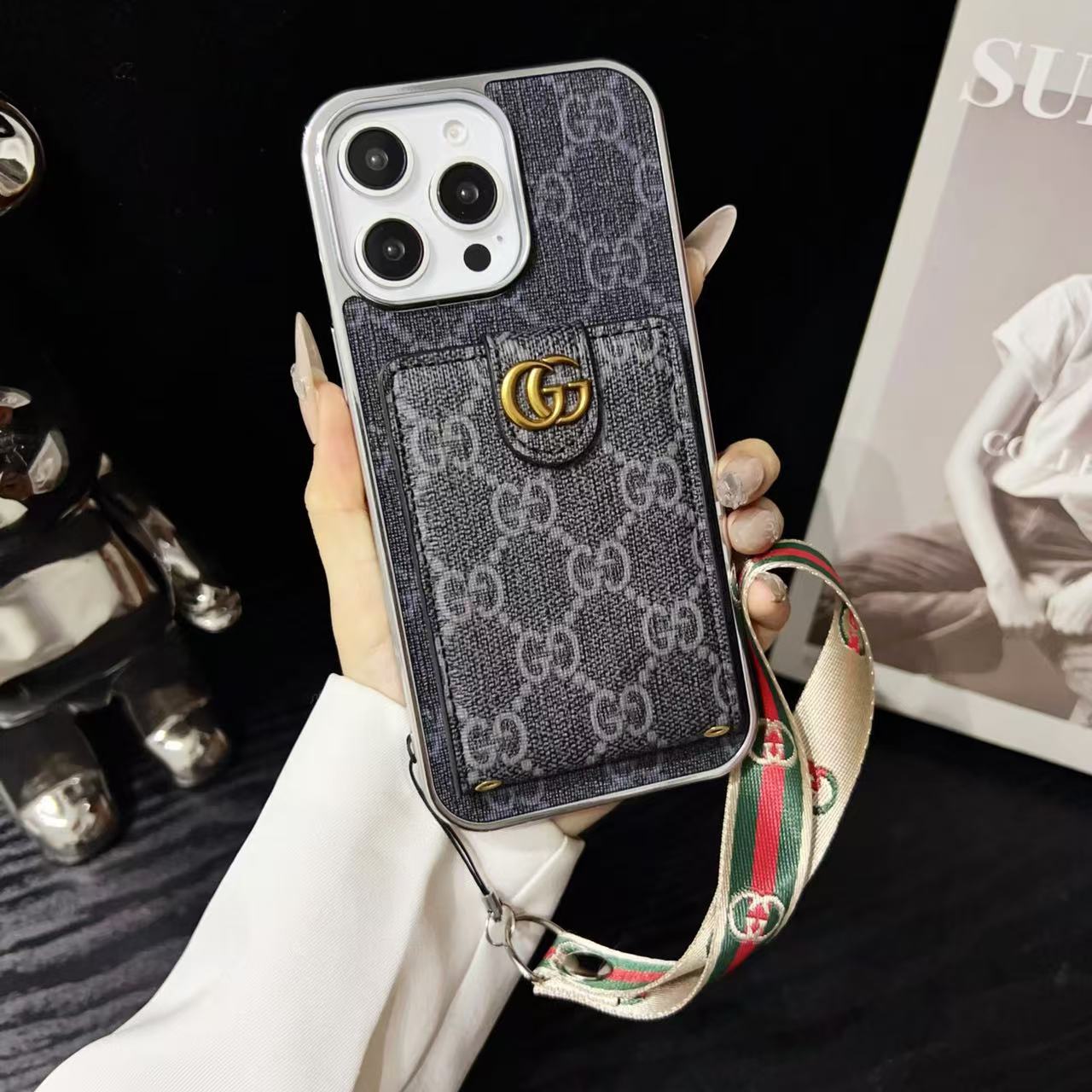 Fashionable Gucci with Wallet Card Holder iPhone Cases