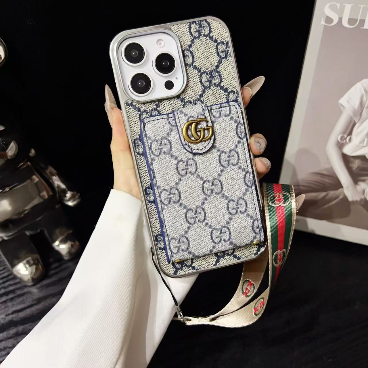 Fashionable Gucci with Wallet Card Holder iPhone Cases