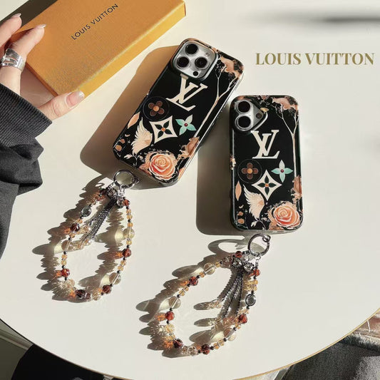 Louis Vuitton iPhone Case with Beaded Handgrip Stylish