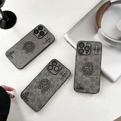 Gray Chrome Hearts iPhone Cases