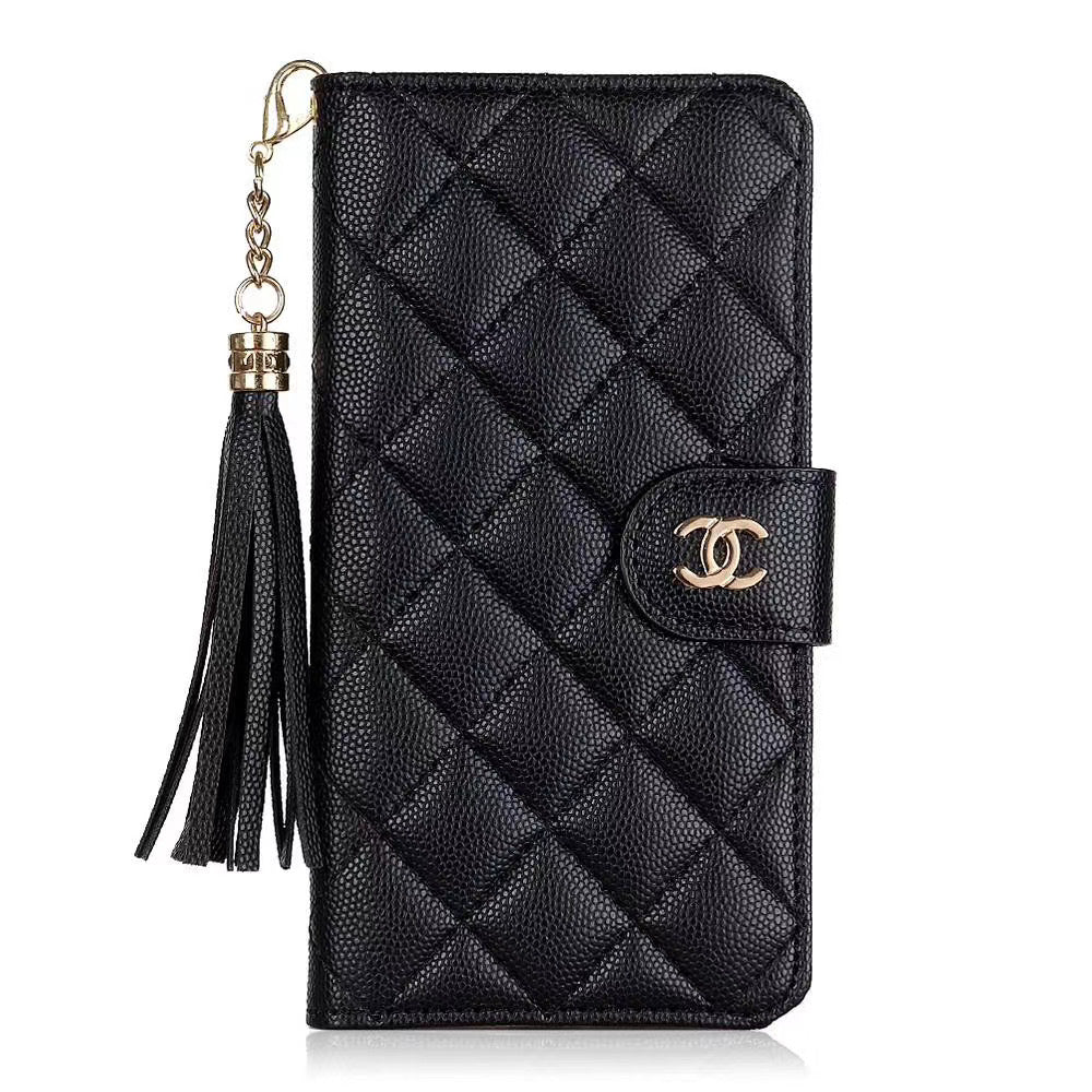 Luxury Chanel Phone Case with Card Holder for iPhone