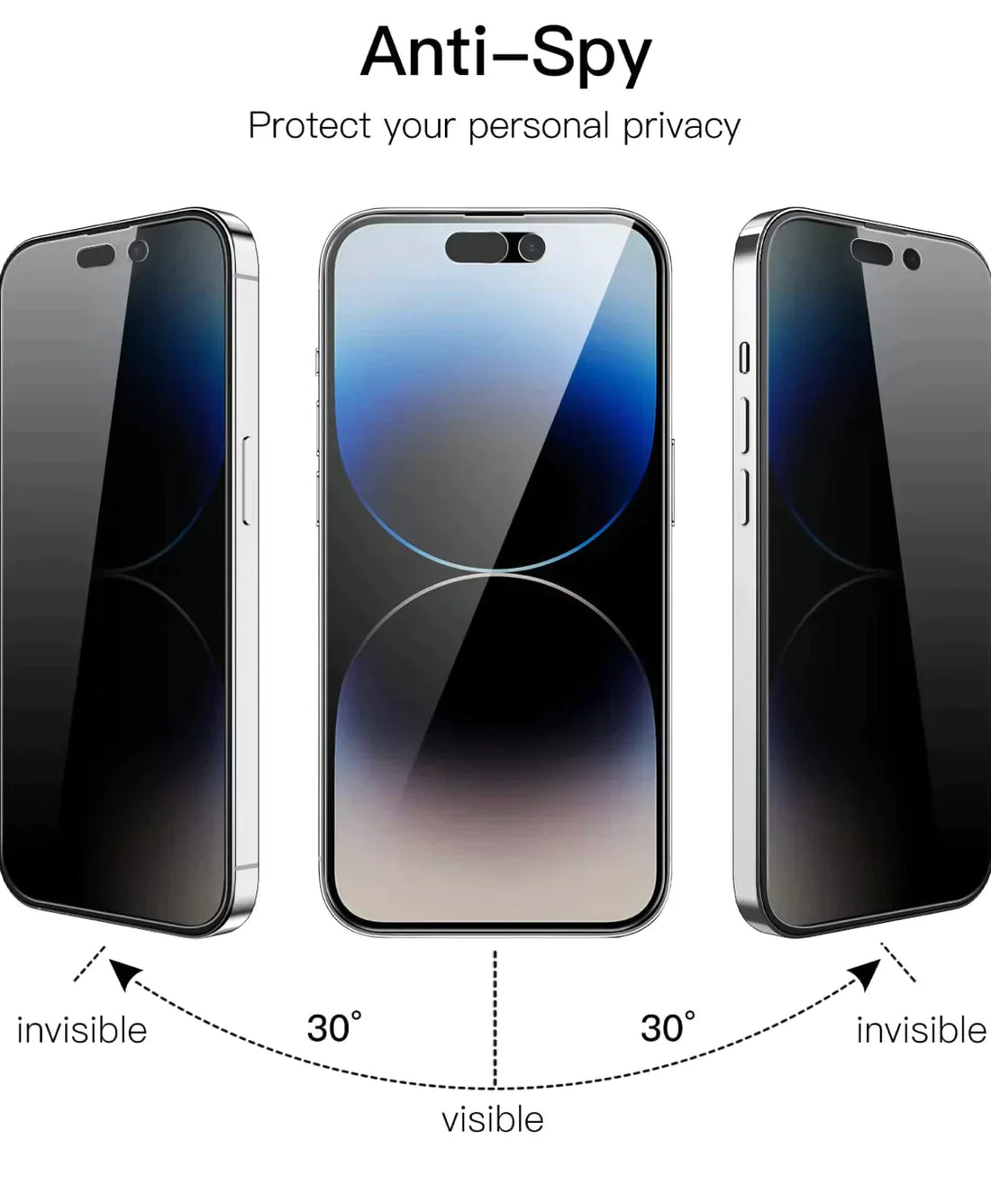 Tempered Glass Anti-Spy Screen Protector For iPhone 14