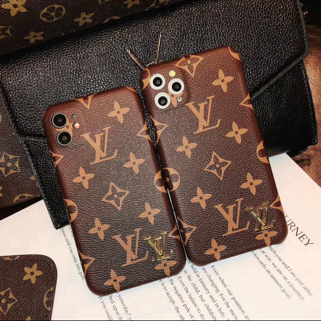 LV leather iPhone Cases