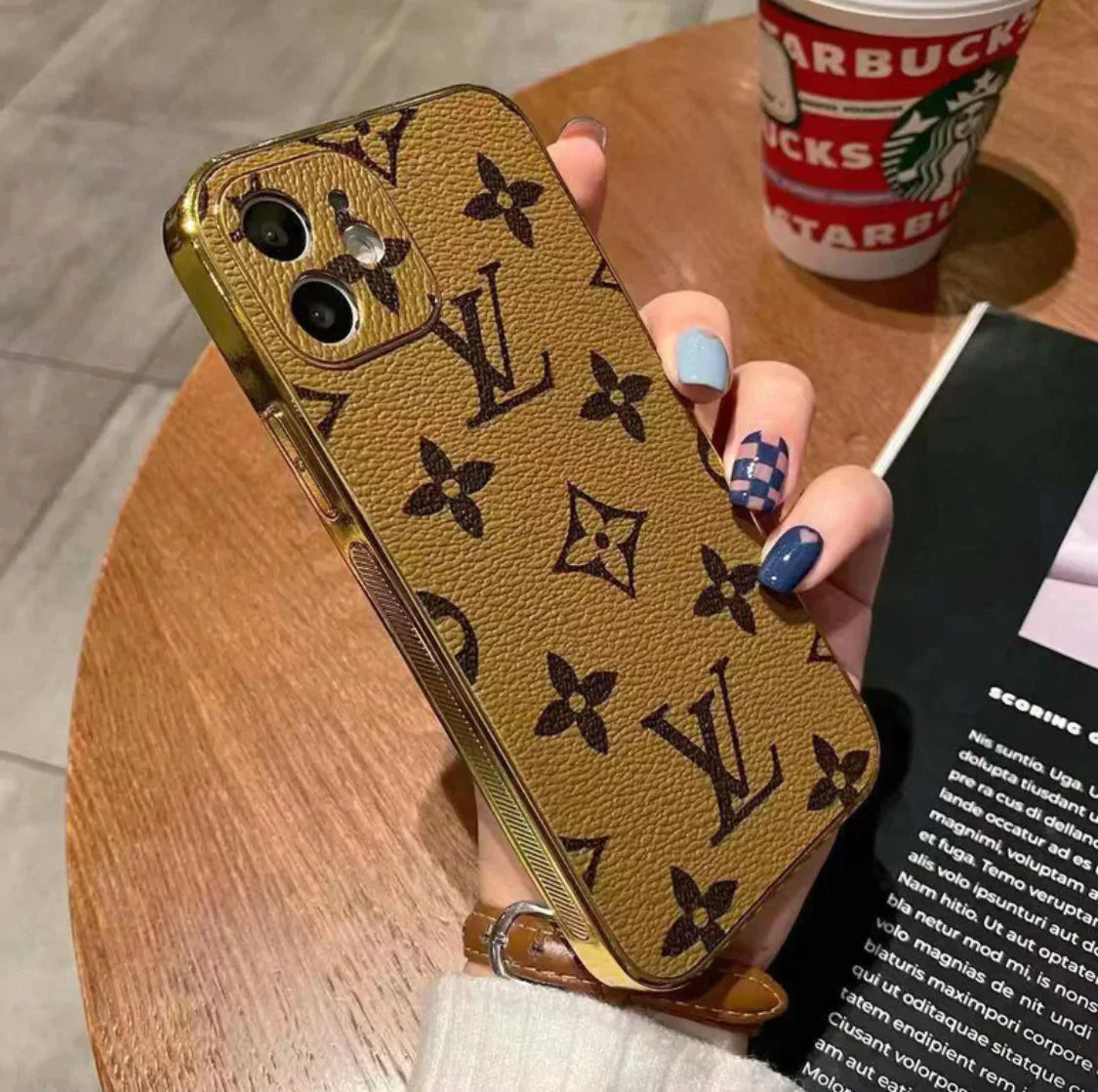 LV gold iPhone Cases