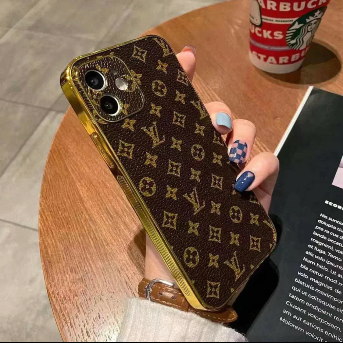 LV gold iPhone Cases