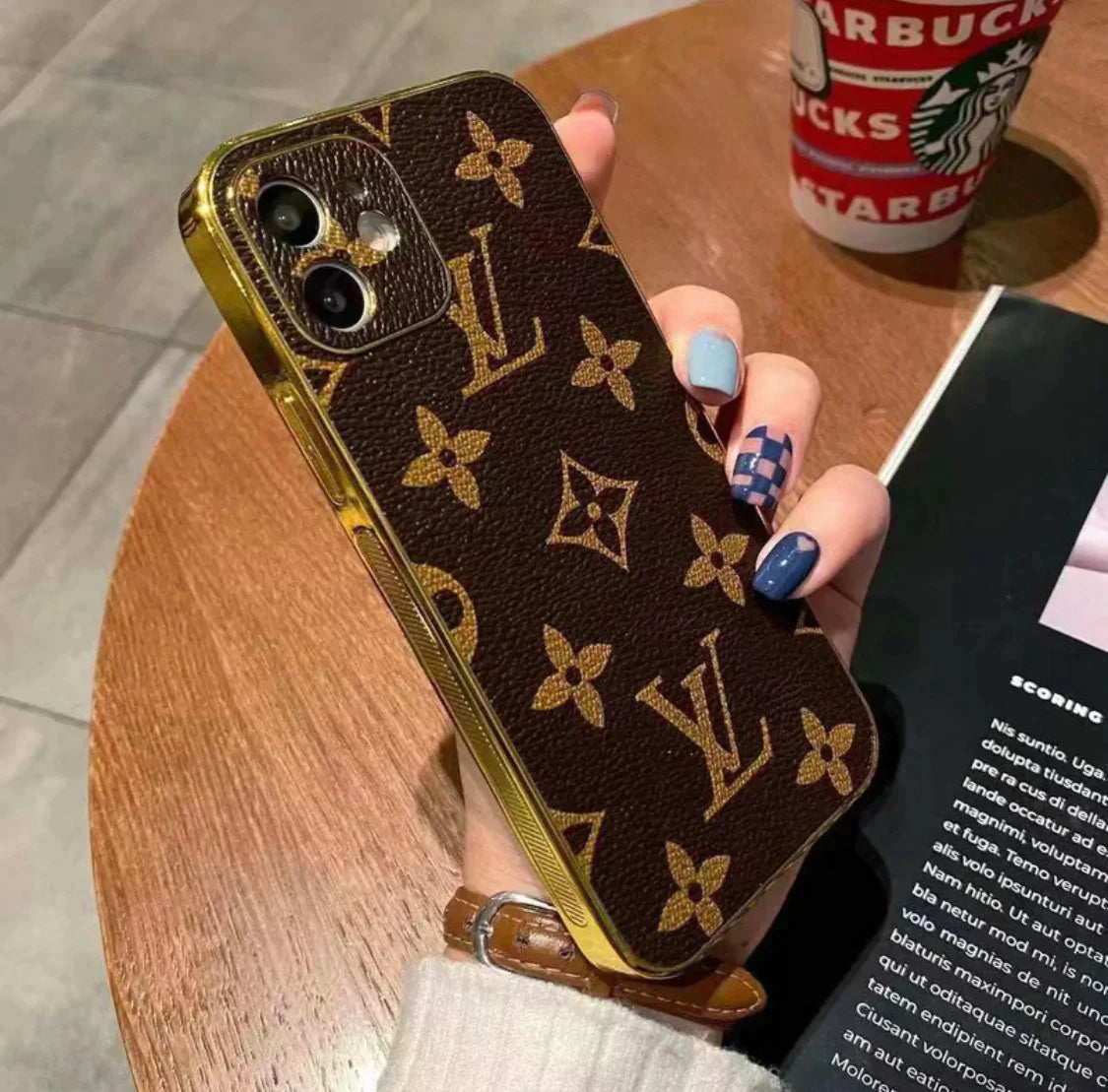 LV gold iPhone Cases