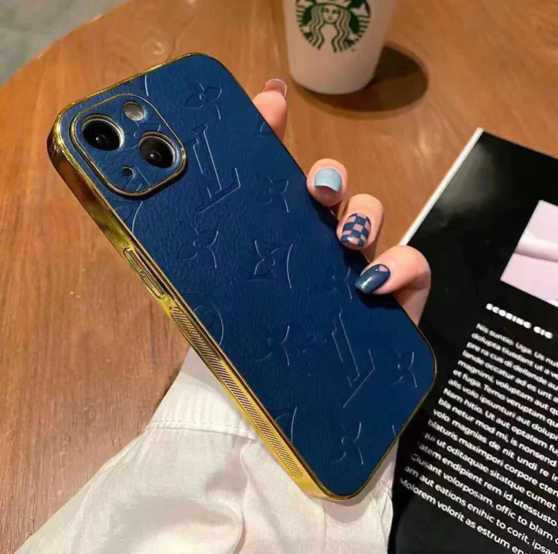 LV gold leather iPhone Cases