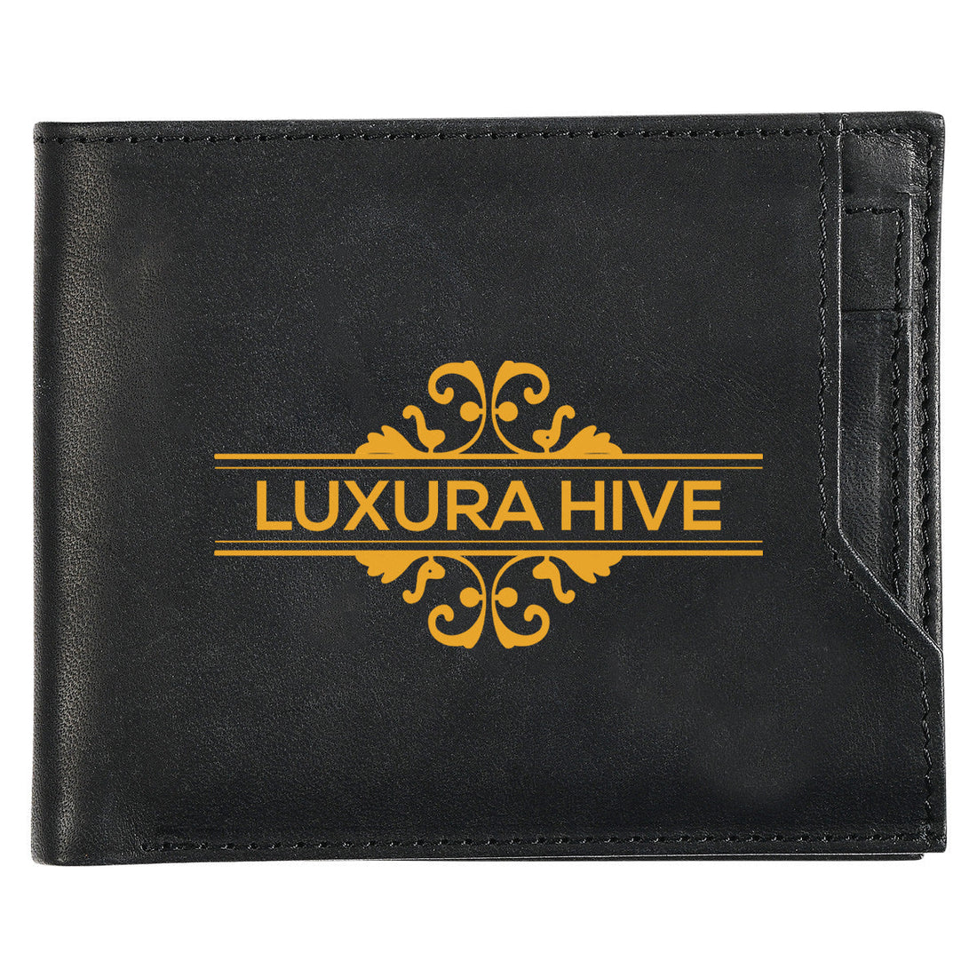 LUXURAHIVE™- Black Genuine Leather Man&