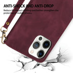 Wallet Multi-card Zipper Kickstand Magnetic Flip Leather Case For iPhone 15 Pro Max 14 Plus 13 Mini 12 11 XS XR SE 2022 8 7 6 6s