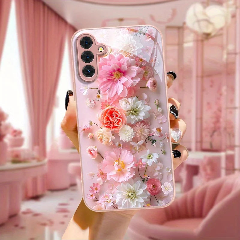 Tempered Glass Phone Case For Samsung S25 Ultra S26 S24 S23 S21 FE S22 Plus A56 5G A55 A54 A17 A36 A53 A52S A34 A16 Cases Cover