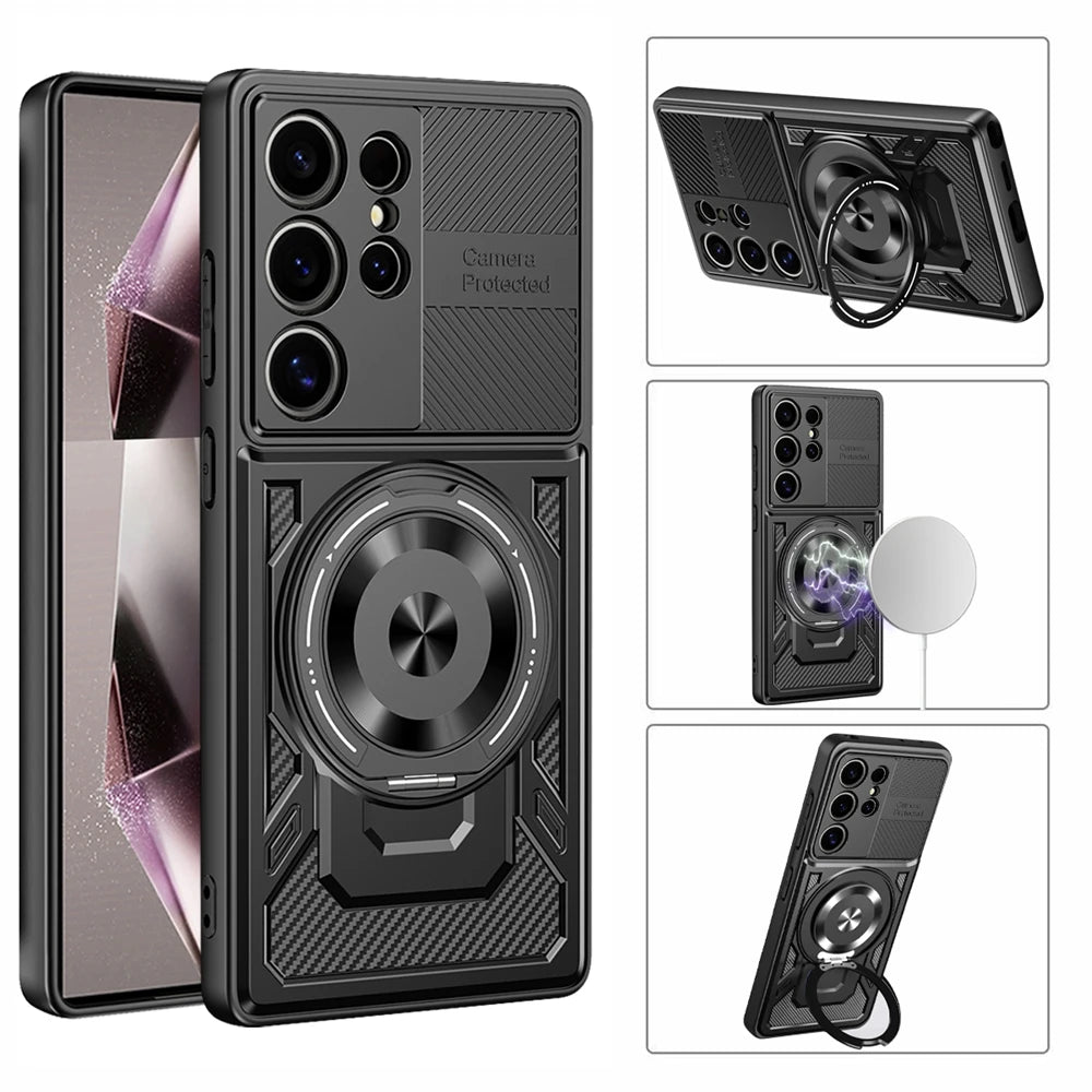 Magnetic Holder Ring Shockproof Armor Phone Case For Samsung Galaxy S26 Ultra S 26 Plus 5G For Magsafe Wireless Charging Cover