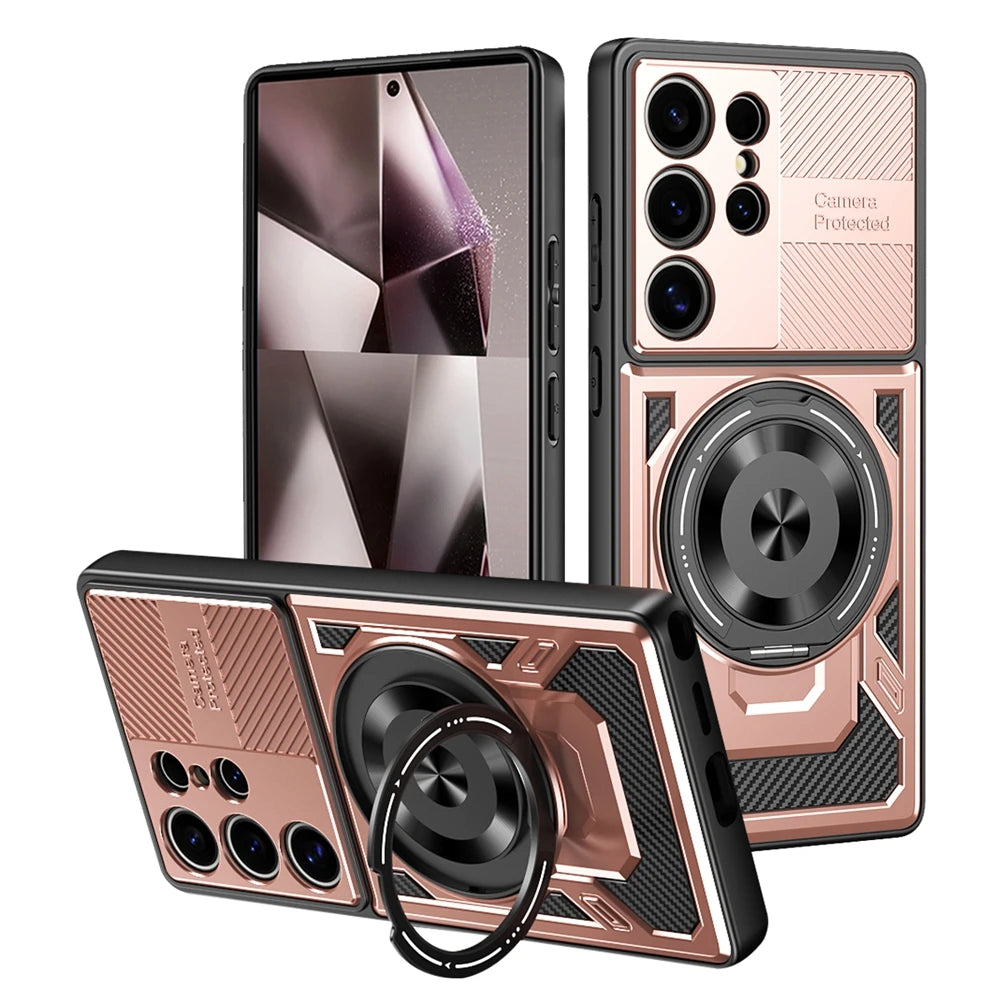 Magnetic Holder Ring Shockproof Armor Phone Case For Samsung Galaxy S26 Ultra S 26 Plus 5G For Magsafe Wireless Charging Cover