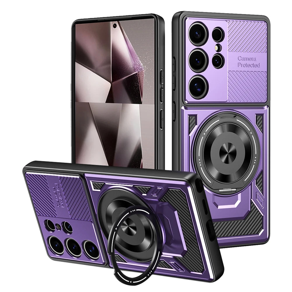 Magnetic Holder Ring Shockproof Armor Phone Case For Samsung Galaxy S26 Ultra S 26 Plus 5G For Magsafe Wireless Charging Cover