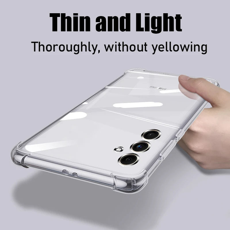 Clear Phone Case For Samsung Galaxy S25 Edge S24 S23 Ultra Silicone Soft Cover For Samsung S22 S21 S20 Plus S23 S24 Fe Case
