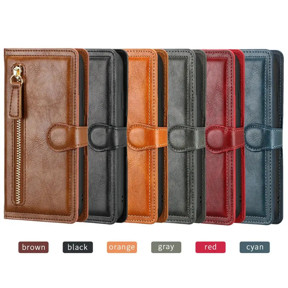 For Samsung Galaxy A53 A52 A72 A51 A71 A32 A21S A12 A52S Card Luxury Leather Zipper Flip Wallet Case For Samsung A53 5G Cover