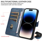 Line Leather Case For iPhone 17 16 15 14 13 12 11 Pro Max Plus Mini Air Phone Case Flip Wallet Card Slot Stand Phone Book Cover