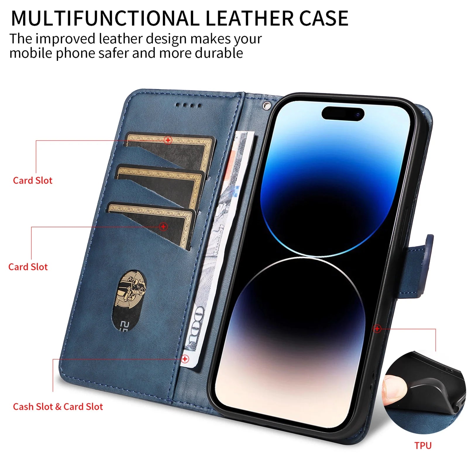 Line Leather Case For iPhone 17 16 15 14 13 12 11 Pro Max Plus Mini Air Phone Case Flip Wallet Card Slot Stand Phone Book Cover