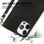 Wallet Multi-card Zipper Kickstand Magnetic Flip Leather Case For iPhone 16 Pro Max 15 Plus 14 13 Mini 12 11 SE 2 X XS XR 8 7 6s