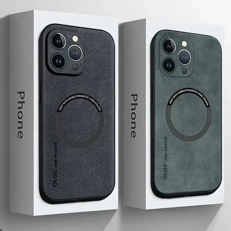 For Magsafe Luxury Leather Shockproof Phone Cases For iPhone 17 16 15 14 13 12 11 Pro Max Plus Magnetic Wireless Charging Cover