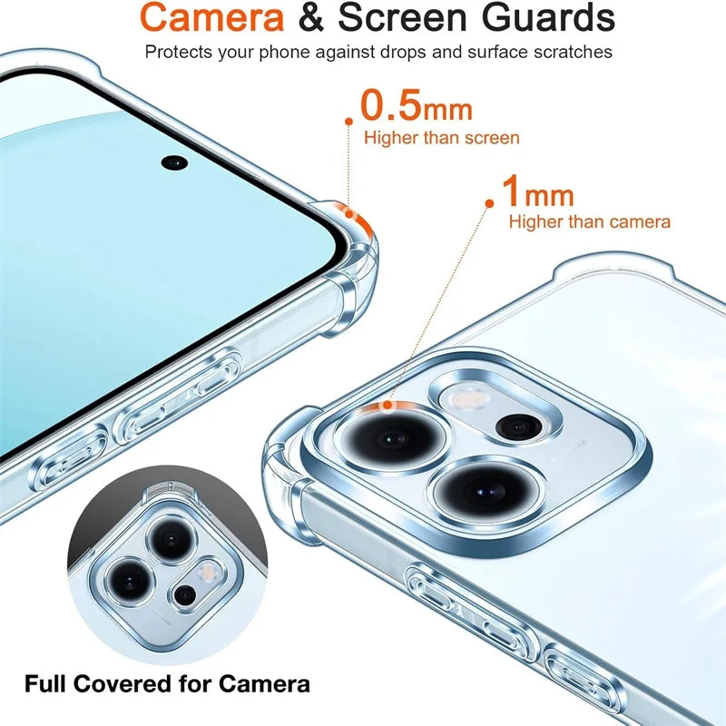 Anti-Yellower Transparent TPU Soft Case For Oppo Reno14 Reno 14 FS F Pro 14FS 14F 14Pro Reno14FS 5G 2025 Camera Protection Funda
