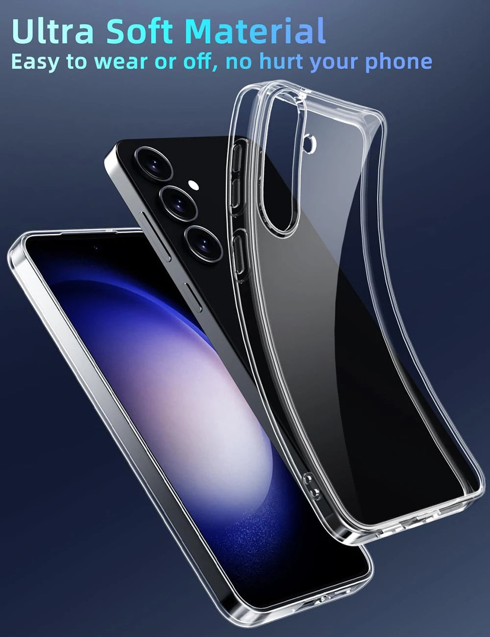 Ultra Thin Transparent Soft Case For Samsung Galaxy S26 S25 S24 S23 FE S22 Ultra Plus Clear Silicone Shell S26+ S25Edge Cover 24