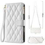 Crossbody Leather Case For Samsung Galaxy S26 S25 Edge S24 S23 Ultra S22 S21 FE Plus A17 A16 A36 A53 Zipper Card Wallet Cover