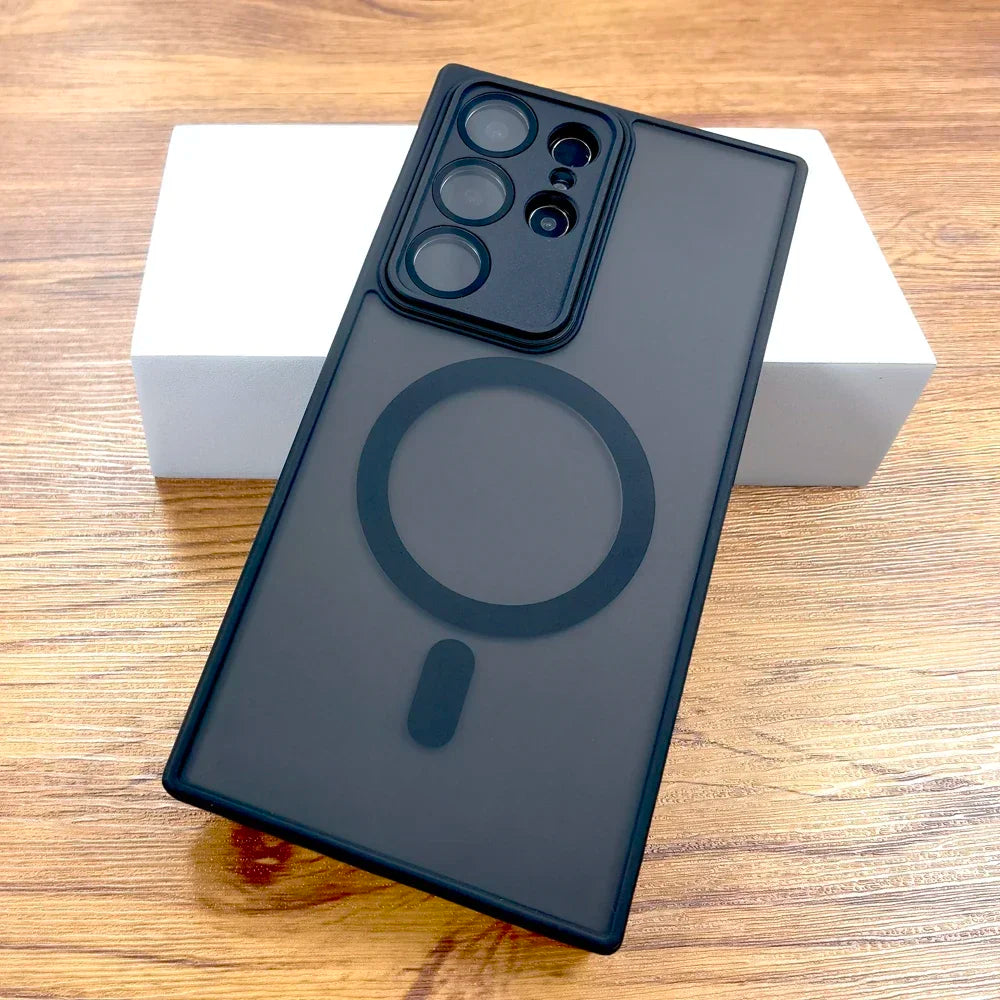 Luxury Matte Case For Samsung Galaxy S26 S25 S24 23 S22 Ultra Plus FE A17 A56 A55 A36 A35 A16 A15 5G 4G Magsafe Charge Cover