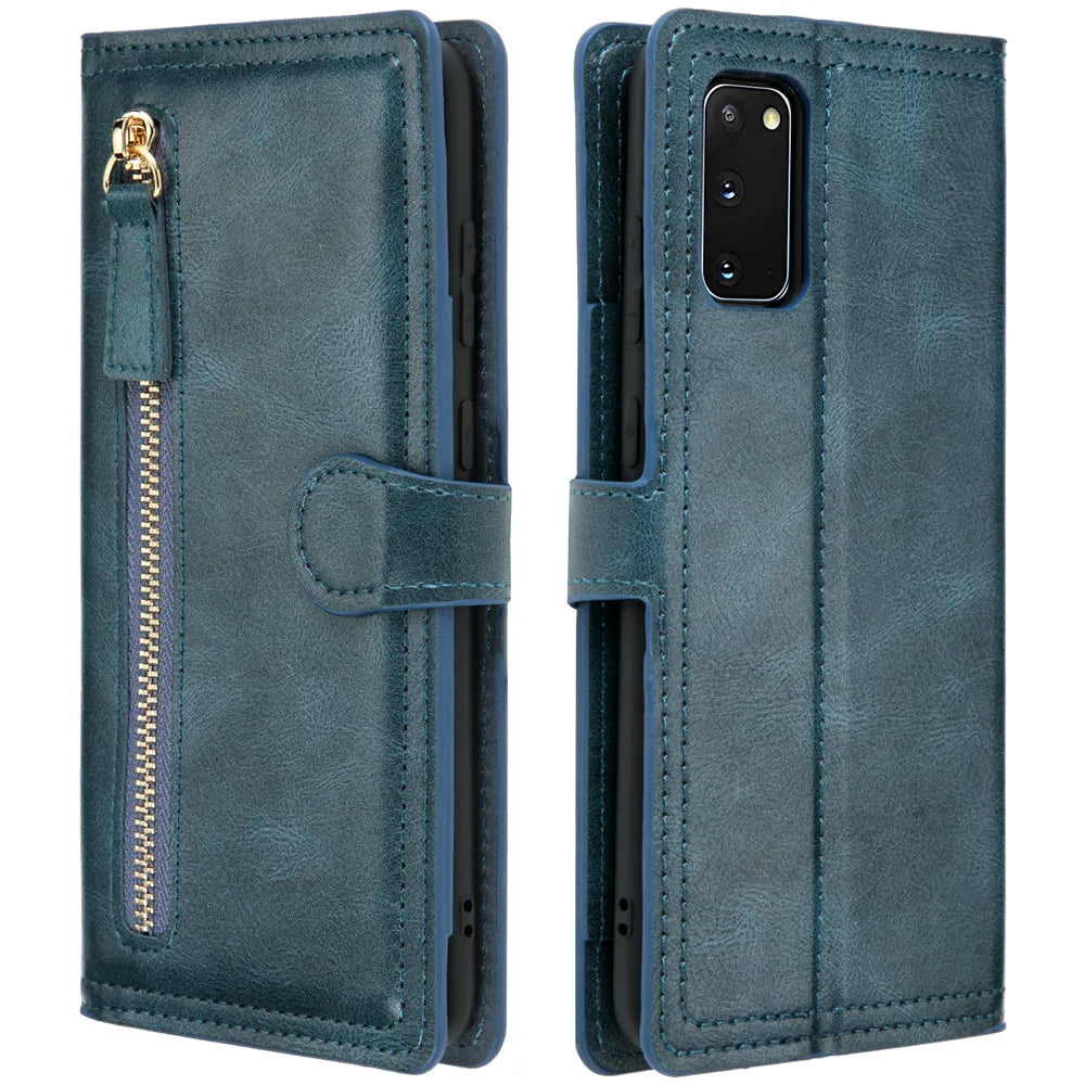 For Samsung Galaxy S20 Fe Fan Edition Note 20 Ultra Luxury Leather Zipper Flip Wallet Case S20FE S20 FE S21 S22 S23 Ultra Cover