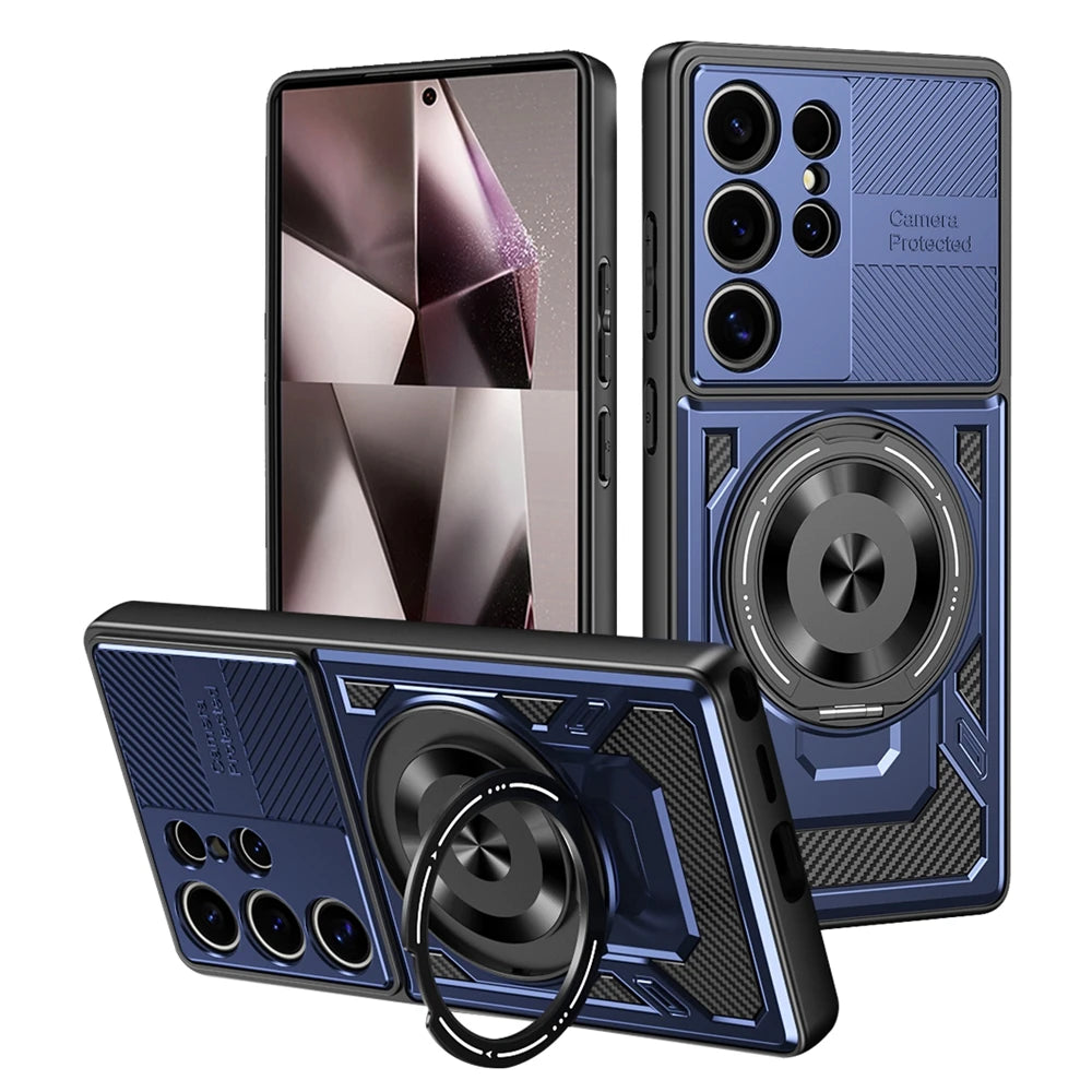 Magnetic Holder Ring Shockproof Armor Phone Case For Samsung Galaxy S26 Ultra S 26 Plus 5G For Magsafe Wireless Charging Cover