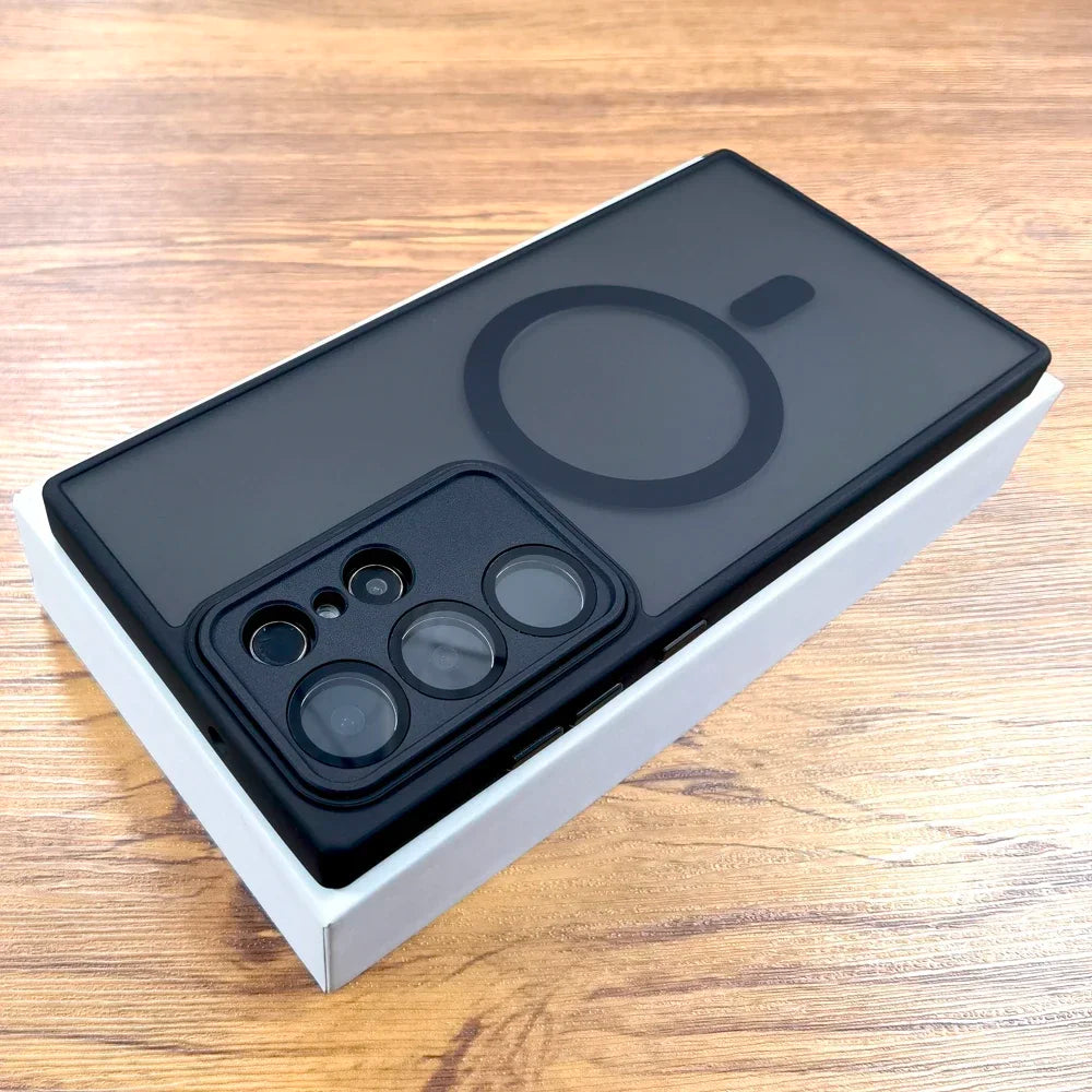 Luxury Matte Case For Samsung Galaxy S26 S25 S24 23 S22 Ultra Plus FE A17 A56 A55 A36 A35 A16 A15 5G 4G Magsafe Charge Cover