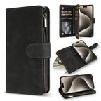 Wallet Multi-card Zipper Kickstand Magnetic Flip Leather Case For iPhone 15 Pro Max 14 Plus 13 Mini 12 11 XS XR SE 2022 8 7 6 6s