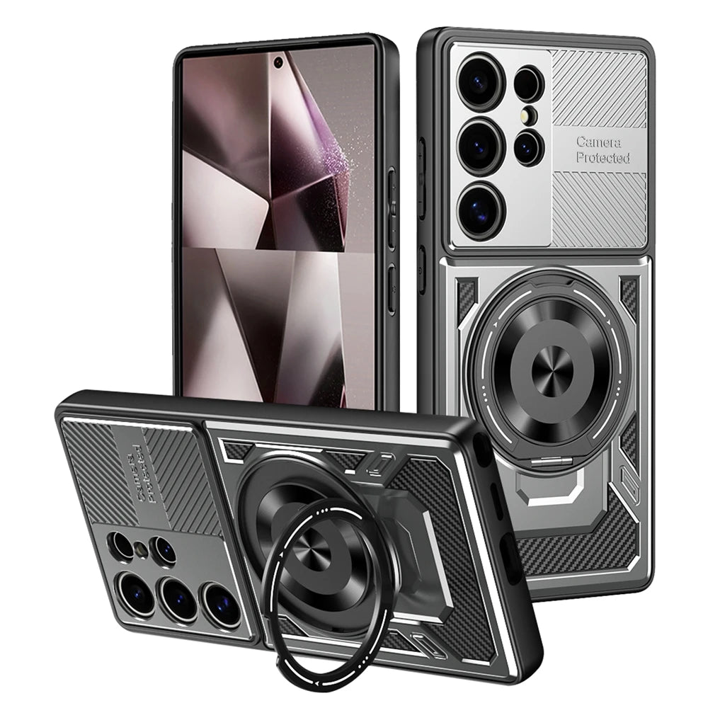 Magnetic Holder Ring Shockproof Armor Phone Case For Samsung Galaxy S26 Ultra S 26 Plus 5G For Magsafe Wireless Charging Cover