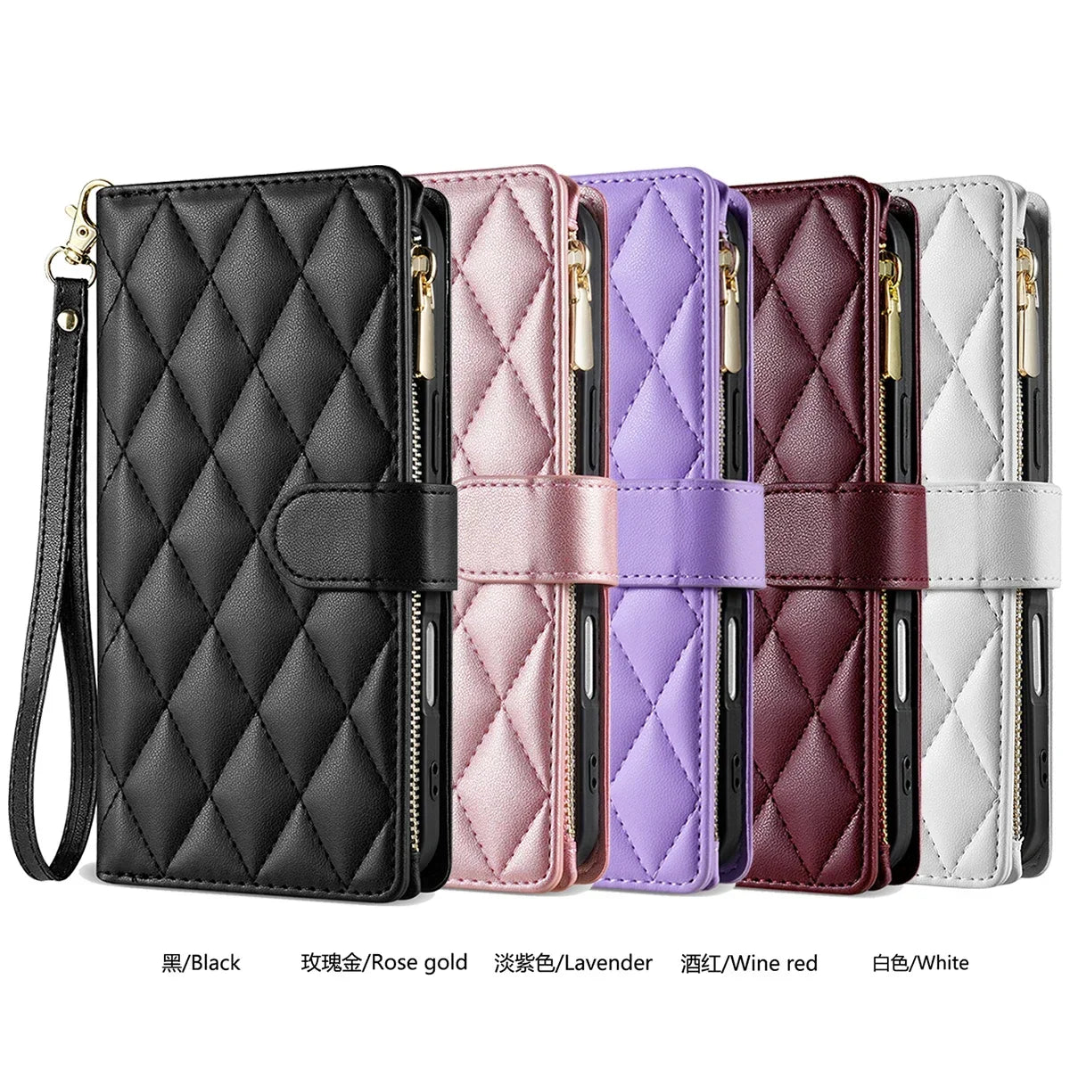 Crossbody Leather Case For Samsung Galaxy S26 S25 Edge S24 S23 Ultra S22 S21 FE Plus A17 A16 A36 A53 Zipper Card Wallet Cover