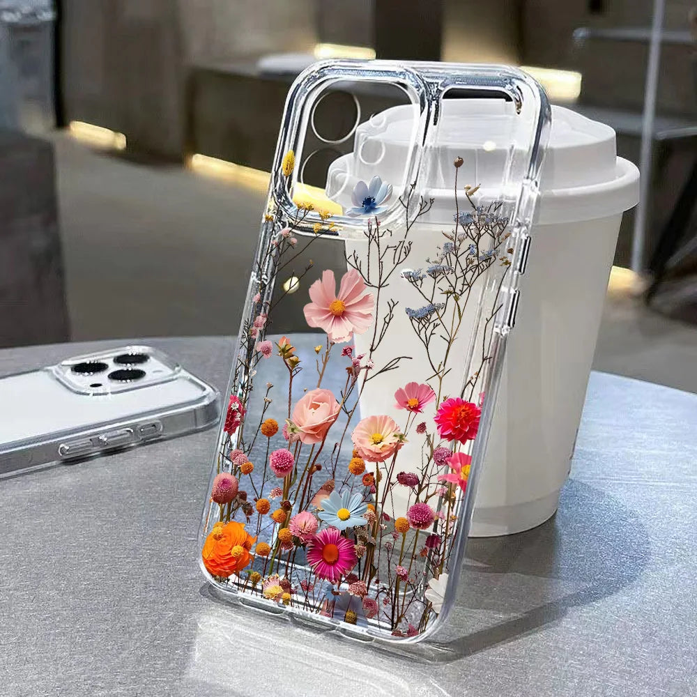 Cute Flower Clear Case For Samsung Galaxy A56 5G A36 S25 Ultra S26 S24 FE S23 S22 Case A55 A54 A35 A26 A07 A17 Shockproof Cover