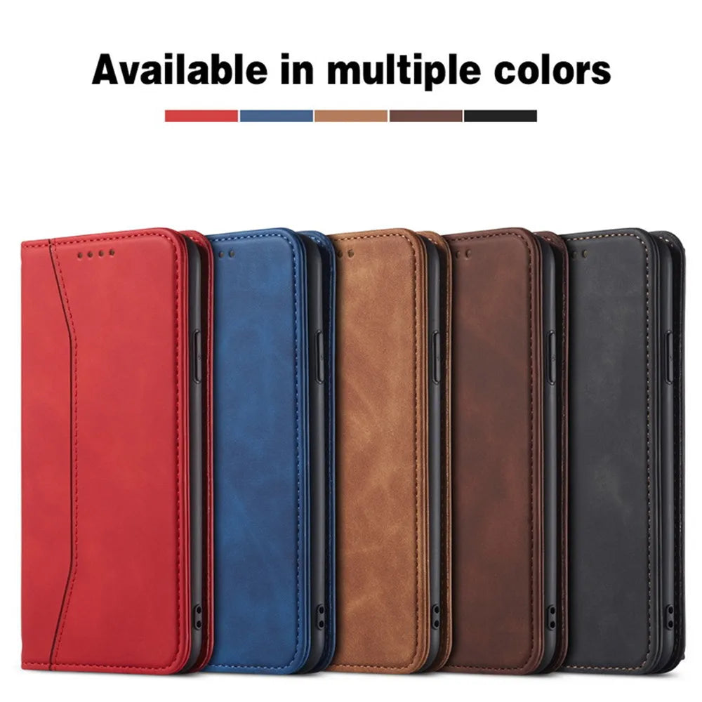 Flip Case for iPhone 17 16 15 Air 14 13 11 12 Mini Pro XS Max XR Plus Phone Bags Luxury Leather Wallet Cover with Stand Function