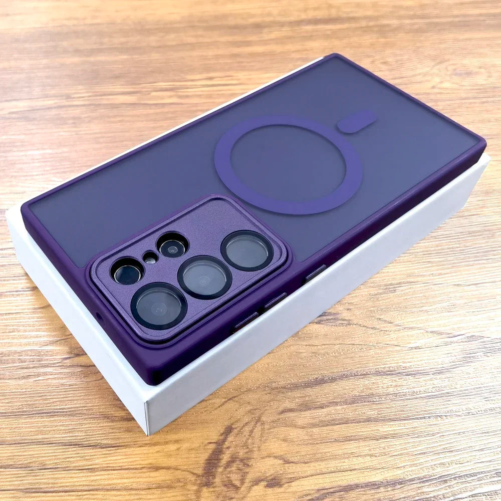 Luxury Matte Case For Samsung Galaxy S26 S25 S24 23 S22 Ultra Plus FE A17 A56 A55 A36 A35 A16 A15 5G 4G Magsafe Charge Cover