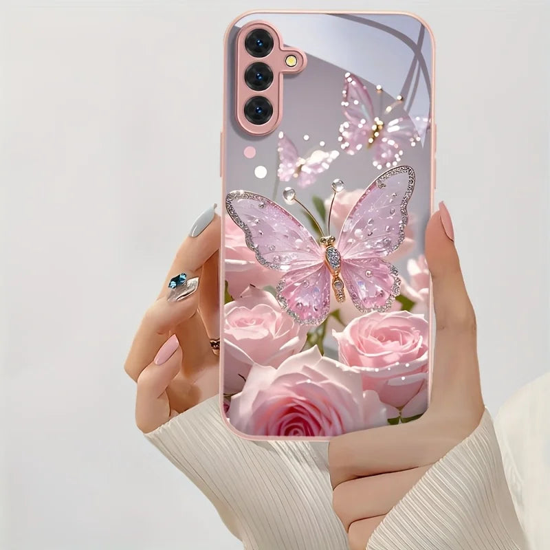 Tempered Glass Phone Case For Samsung S25 Ultra S26 S24 S23 S21 FE S22 Plus A56 5G A55 A54 A17 A36 A53 A52S A34 A16 Cases Cover