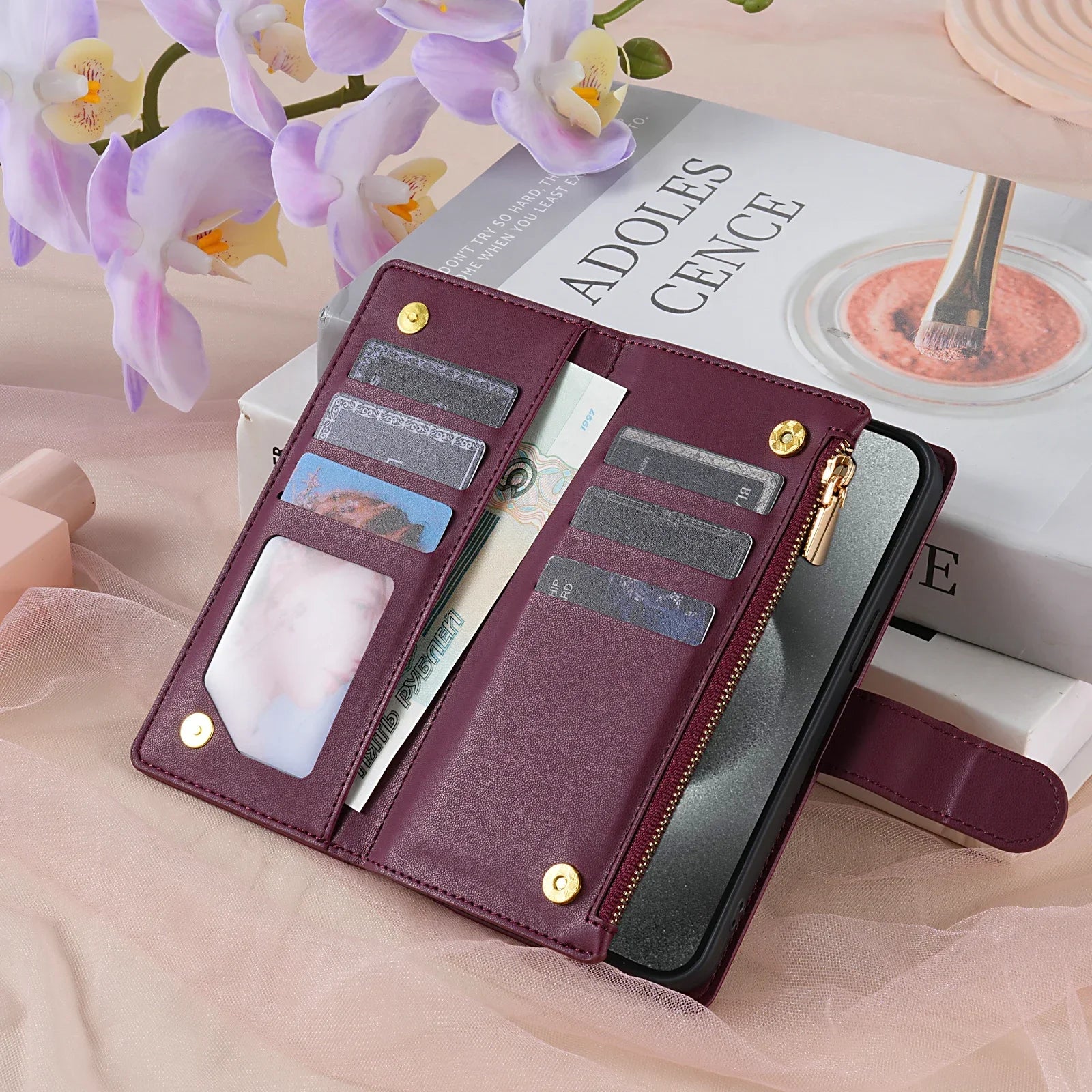 Crossbody Leather Case For Samsung Galaxy S26 S25 Edge S24 S23 Ultra S22 S21 FE Plus A17 A16 A36 A53 Zipper Card Wallet Cover