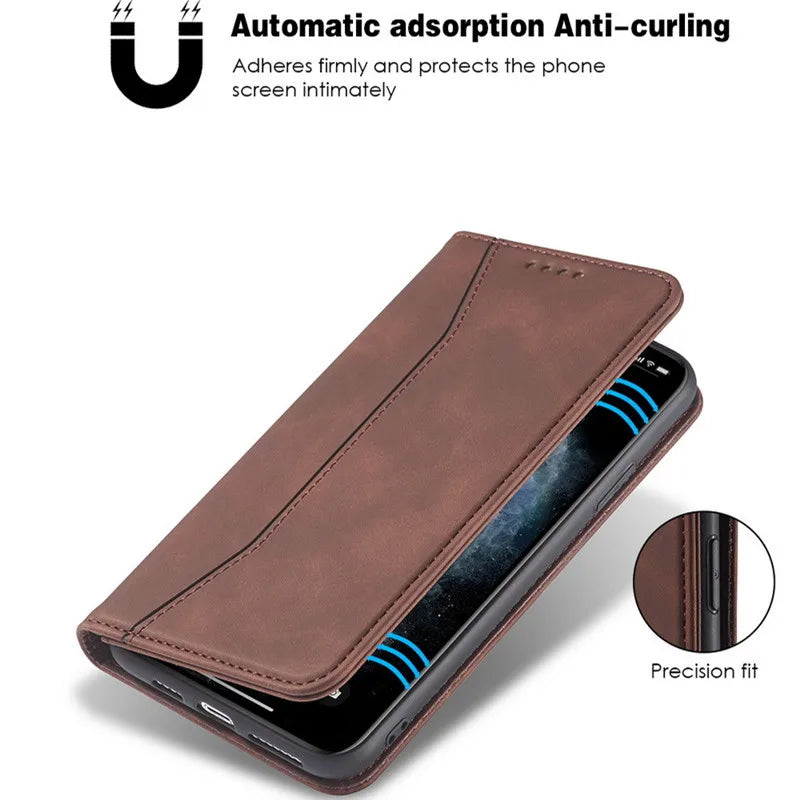 Flip Case for iPhone 17 16 15 Air 14 13 11 12 Mini Pro XS Max XR Plus Phone Bags Luxury Leather Wallet Cover with Stand Function