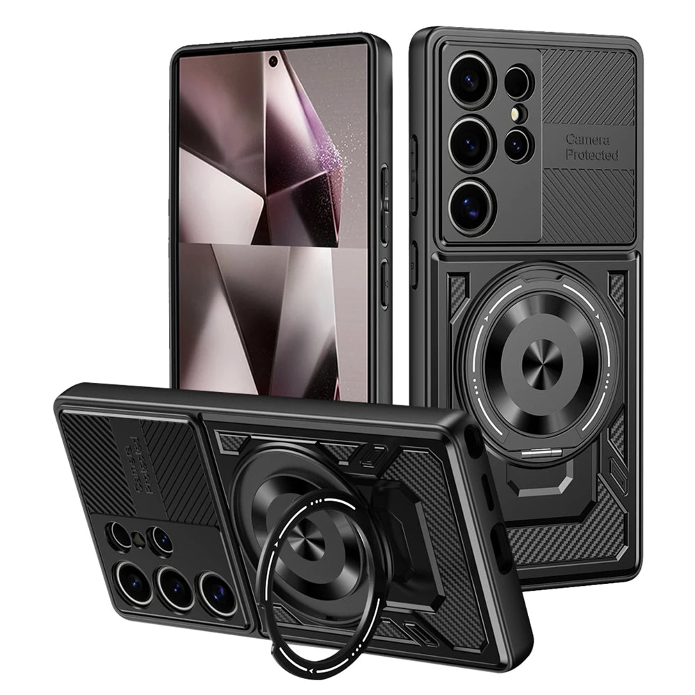 Magnetic Holder Ring Shockproof Armor Phone Case For Samsung Galaxy S26 Ultra S 26 Plus 5G For Magsafe Wireless Charging Cover