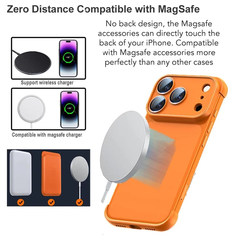 Case for iPhone 17 Pro Max Air Minimalist Frameless Corner Protection Pad Camera Lens Protector No Back Soft Silicone TPU Case
