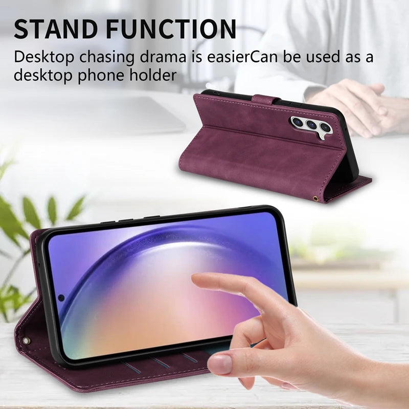 Wallet Card Slot Holder Magnetic Flip Leather Case For Samsung Galaxy S23 Ultra S22 Plus S21 FE S20 A12 A13 A14 A34 A52 A53 A54