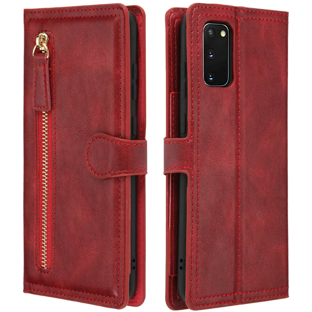 For Samsung Galaxy S20 Fe Fan Edition Note 20 Ultra Luxury Leather Zipper Flip Wallet Case S20FE S20 FE S21 S22 S23 Ultra Cover